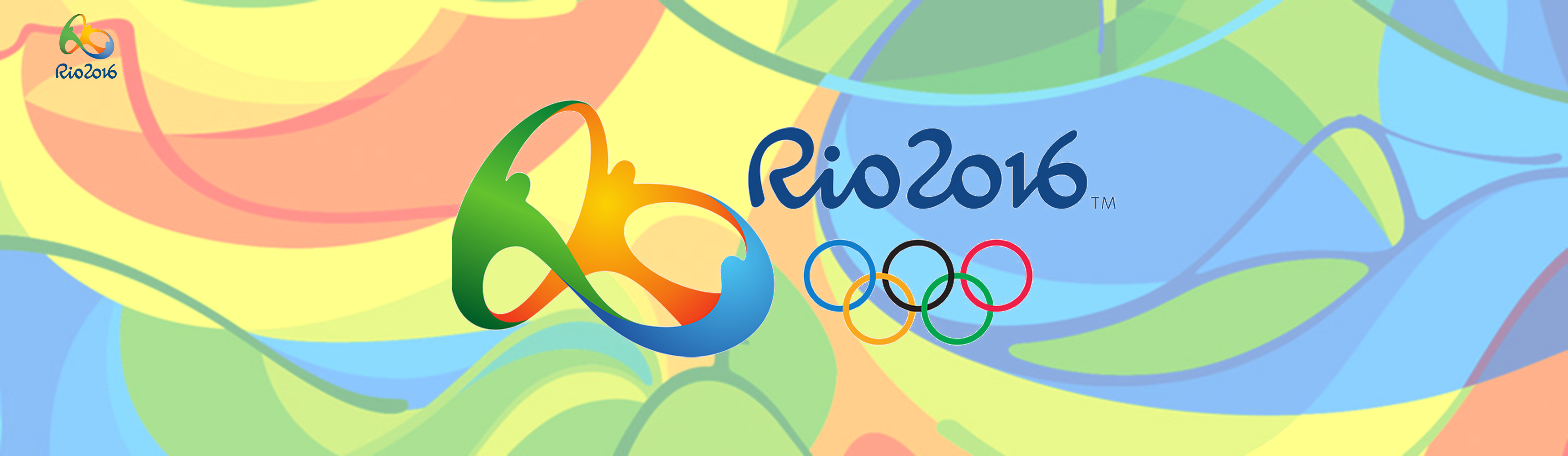 logo da Olímpiadas Rio 2016 com fundo colorido